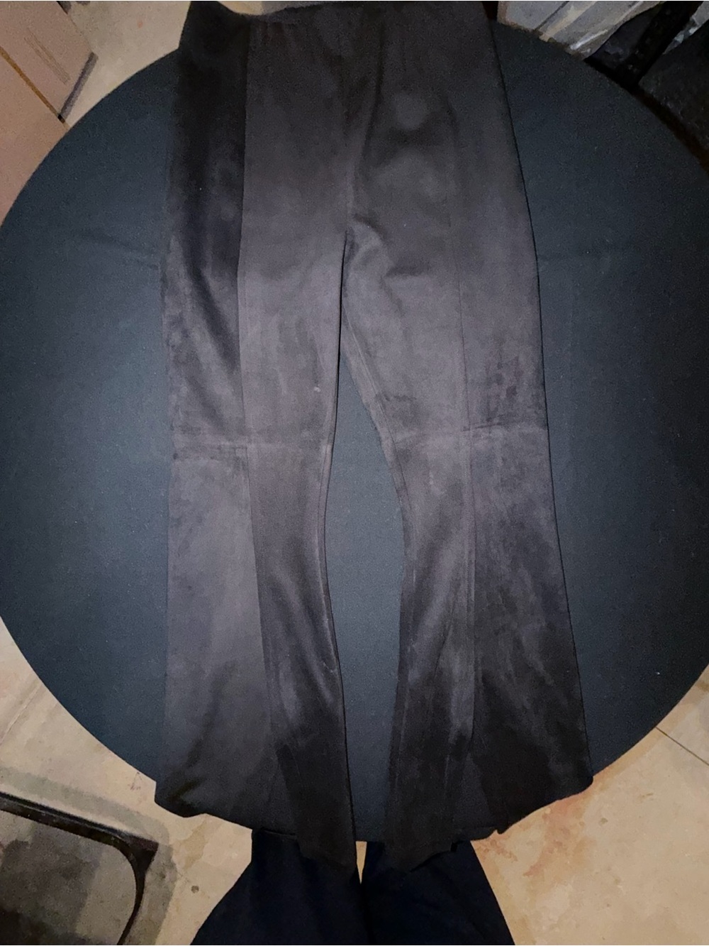 Free People We The Free Black Suede Look Flare Pants Size 28
